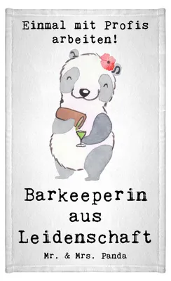 Produktbild von Mr. & Mrs. Panda Handtuch Barkeeperin Leidenschaft - Weiß - Geschenk, Kurs, Bartender, Ausbildung, Baumwollhandtuch, Frotteehandtuch, Frotteetuch, Gäste-WC, buntes
