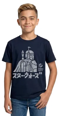 Produktbild von Star Wars: Mandalorian Boba Fett Teenager T-Shirt, 152/164 (12-14 Jahre), Navy