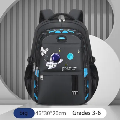 Produktbild von Kinderrucksack Jungen Schulrucksack Astronaut wasserdicht, Schwarz Groß