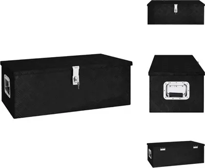 Produktbild von vidaXL Aufbewahrungsbox Schwarz 80x39x30 cm Aluminium -  Werkzeugkästen