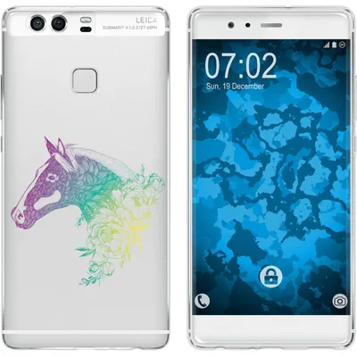 Produktbild von PhoneNatic Case kompatibel mit Huawei P9 Silikon-Hülle Floral Pferd M5-4