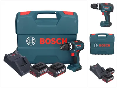 Image de Bosch GSB 18V-55 Professional Perceuse-visseuse à percussion sans fil 18 V 55 Nm Brushless ( 0615990L7C ) + 2x batterie 4,0 Ah + chargeur + Coffret