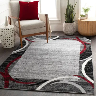 Produktbild von TT Home Wohnzimmer Teppich Kurzflor Modern Meliert Gewelltes Design Mit Umrandung Größe 120x170 cm