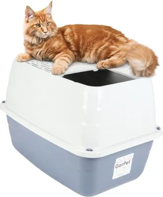 Produktbild von Hop-In Katzenklo Katzentoilette Hoch Groß Katzenklo Hop In Katzen Klo XXL oben Einstieg Top Entry Jump-In Haubentoilette