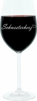 Immagine prodotto di Leonardo Weinglas 400 ml, Schwesterherz, Geschenk Stimmungsglas mit Gravur, Schwester Herz, Moodglas, Glas, 22 cm