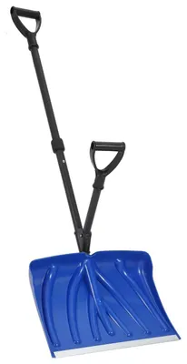 Imagen del producto de Pala para nieve - Pala deslizante de aluminio - 46 x 33 cm - Ligera - Mango en forma de "D" ergonómico - Pala reforzada con metal - Azul
