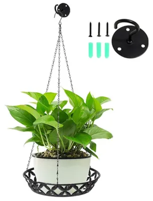 Imagen del producto de Omgoods - Maceta colgante de metal con cadena, ideal para interiores y exteriores