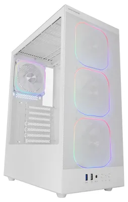 Immagine prodotto di Mars Gaming Mc-nebula - Case da gaming ATX con 4 ventole ARGB da 120 mm e sportello per cavi in vetro temperato bianco