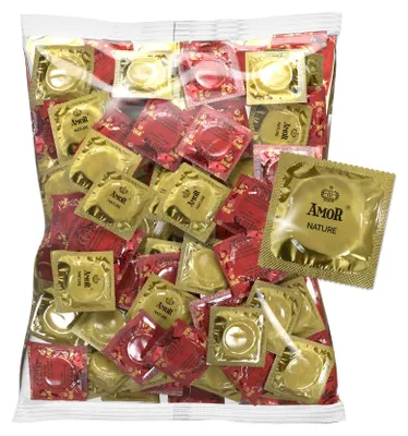 Produktbild von AMOR NATURE Premium Kondome 1000 Stück, idealer Sitz und eine Passende Größe Für JeDen - Ø 53 mm, Transparent