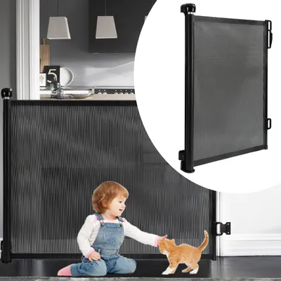 Image de Barrière de sécurité extensible Barrière de sécurité Roll, extensible 0-180 cm pour enfants et animaux, noire