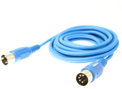 Obrázok produktu pre Adam Hall MIDI káble 0300 BLU, MIDI kábel, 5-pinový, 3 m