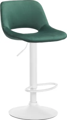 Produktbild von CLP Barhocker Camden Samt drehbar und höhenverstellbar grün Material Gestell Metall matt weiss