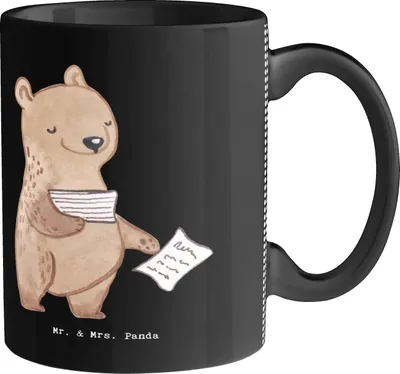 Produktbild von Mr. & Mrs. Panda Geschenktasse Insolvenzverwalter Herz - Schwarz - Geschenk, haferl, Kaffeebecher, Tasse mit Spruch, Becher, Kaffeetasse