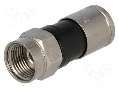 Obrázok produktu pre 1x konektor F, 75 Ω, rovný, kompresný, samica, pre káble EX6-49/83, určený pre F konektory