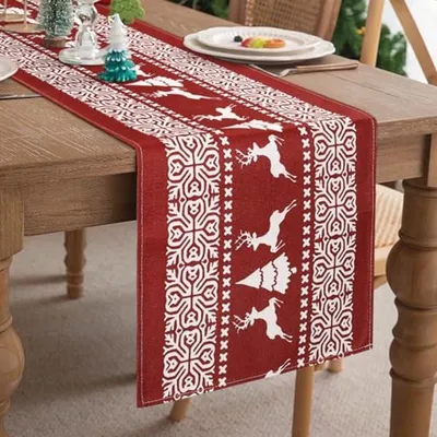 Tischläufer Weihnachten 40 x 140 cm - Winterdekoration für Feiertage