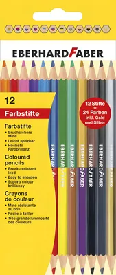 Zdjęcie produktu dla Eberhard Faber 514811 Ołówek kolorowy Duo sześciokątny pudełko 12 szt