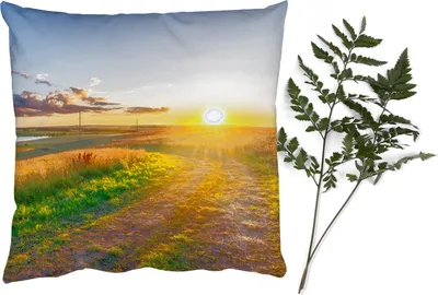 Produktbild von MuchoWow® Zierkissen Sofakissen Wohnzimmer Dekokissen 45x45 cm Sonne - Natur - Landschaft - Schlafpolster - Polster für das Sofa