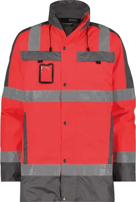 Produktbild von Dassy DASSY® Limasol Warnschutz Parka PES70 STANDARD 500132 Gr. M neonrot/zementgrau