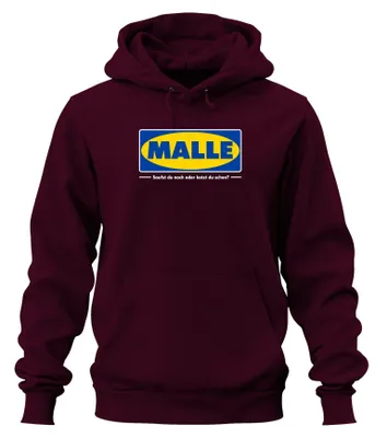 Immagine prodotto di Felpa con cappuccio "Mallorca, addio al celibato", colore bordeaux, taglia XL