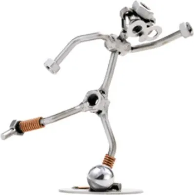 Zdjęcie produktu dla Ręcznie wykonana metalowa figurka piłkarza – unikalna rzeźba, element dekoracyjny