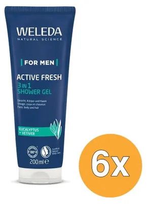 Productafbeelding van 6x WELEDA Men active fresh 3 in 1 (200 ml)