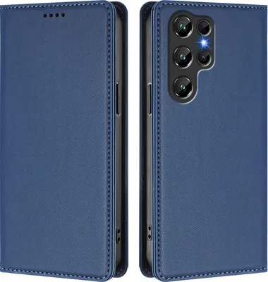 Image de Housse de téléphone portable pour Oukitel C61 / C61 Pro, étui à rabat en cuirPolyuréthaneantichoc magnétique avec support Bleu foncé