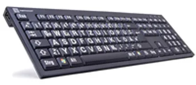 Immagine prodotto di LogicKeyboard XL Print PC Slim Line NERO - Tastiera - USB - Tedesco - Bianco su nero - con LogicLight