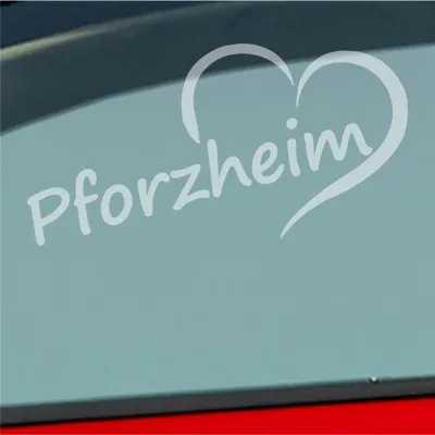 Produktbild von Auto Aufkleber Pfortzheim Herz Stadt City Love Liebe Heimat 16x8 cm Milchglas Sticker Heckscheibenaufkleber