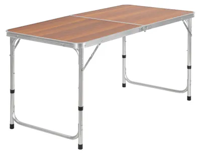 Productafbeelding van Aluminium campingtafel voor 6 personen, 120 x 60 cm, inklapbaar en met verstelbare hoogte, ideaal voor kamperen, de tuin en het terras