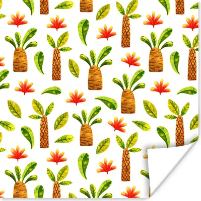 Produktbild von MuchoWow® Poster Dschungel - Blätter - Palme 100x100 cm - Babyzimmer