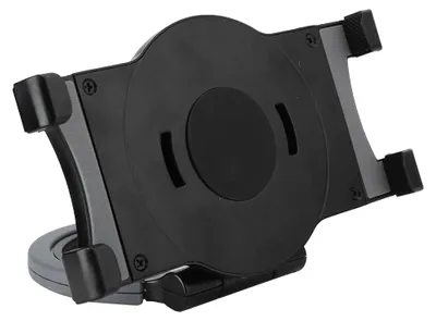 Image de Support de bureau pour tablette et ordinateur portable de 7 à 10 pouces, avec anneau de fixation pivotant à 360°, noir
