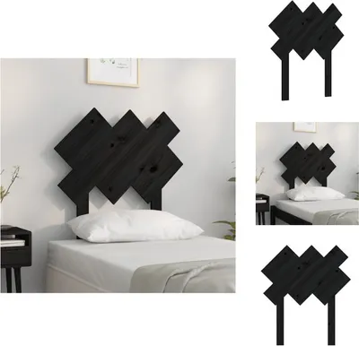 Produktbild von vidaXL Kopfteil Schwarz 72,5x3x81 cm Massivholz Kiefer -  Kopf- & Fußenden
