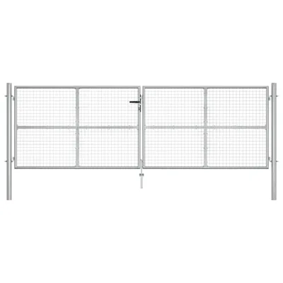 Image de vidaXL Portail de jardin Acier galvanisé 415 x 175 cm Argenté