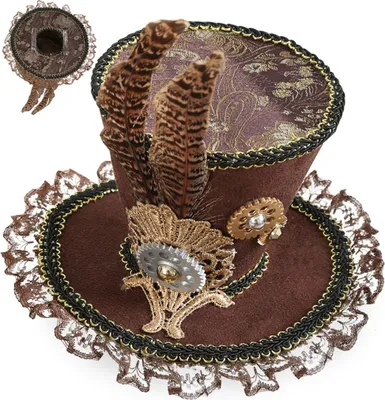 Produktbild von Minihut Steampunk mit 2 Haarclips Karneval Fasching Halloween Party Cosplay
