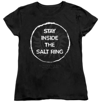Produktbild von Supernatural - "Stay Inside The Salt Ring" T-Shirt für Damen, Anliegend TV37456 (M) (Schwarz)