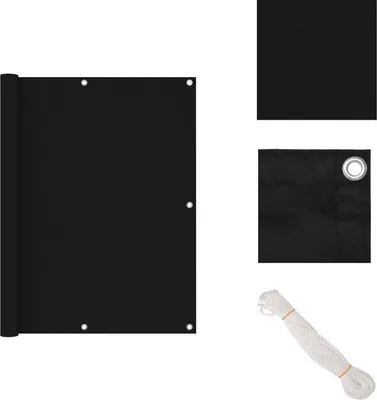 Produktbild von vidaXL Balkon-Sichtschutz Schwarz 120x600 cm Oxford-Gewebe -  Sonnenschirme & Sonnenschutze