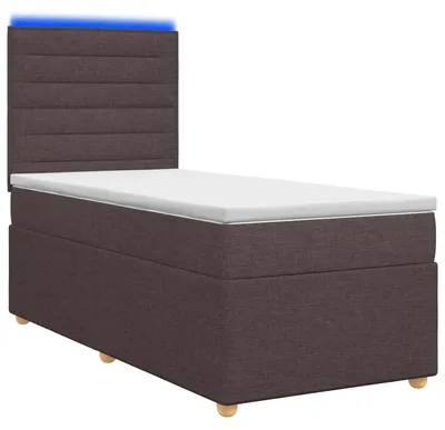 Produktbild von vidaXL Boxspringbett mit Matratze Dunkelbraun 90 x 200 cm Stoff