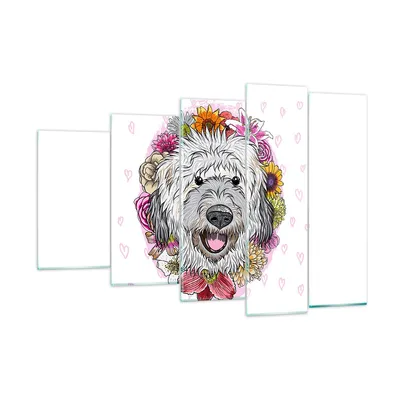 Produktbild von Bilder auf glas - Hund Blumen Kinder exotische - 150x100cm - Glasbilder - Wandbilder - Kunstdruck - zum Aufhängen bereit - Wanddekoration aus Glas - Glas Bilder - Wandbild auf Glas - GEG150x100-3146
