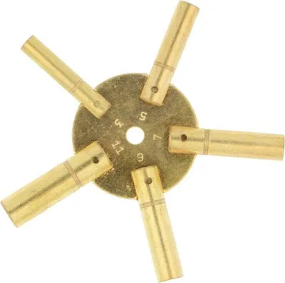 Produktbild von SELVA Uhrenschlüssel, Sternschlüssel (3-5-7-9-11), 5 in 1, aus Messing