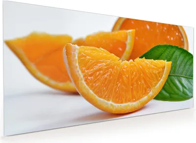 Produktbild von Küchenrückwand Spritzschutz Glas mit Motiv Orangenscheiben 40 x 40 cm
