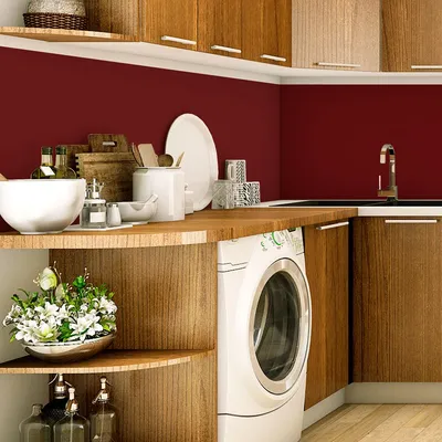 Produktbild von Dekorative Vinyl-Klebefolie auf Meterware – Abwaschbarer, wasserfester Aufkleber für Küchenwände und Möbel – 60 cm x 50 m – Bordeaux