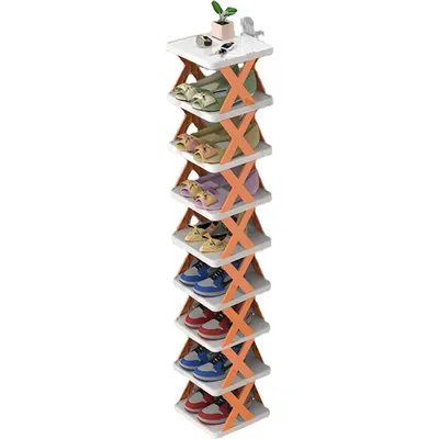 Produktbild von 360Home Einfaches Schuhregal abnehmbar Orange 9 Ebenen