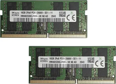 Produktbild von 32GB 2x 16Gb Hynix SO-DIMM DDR4 2666MHZ Ram Speicher HMA82GS6CJR8N-VK Notebook