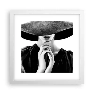Produktbild von Gerahmtes Poster - Weißer Rahmen - Frau Hände Hut - 30x30 cm - Wand Bild - Wanddeko - Wandbilder - Kunstposter - Wandposter - Bilderrahmen - Bilder - Kunstdruck - Wanddekoration - P2WAC30x30-5128