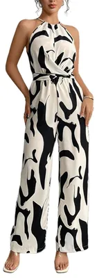Produktbild von Damen-Jumpsuit, elegant, ärmellos, mit Schnürung