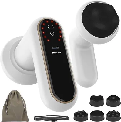 Productafbeelding van Elektrisch massageapparaat voor anti-cellulitis met verwarming, 5 massagekoppen, 6 intensiteitsniveaus en 3 massagemodi voor vetreductie en spierontspanning