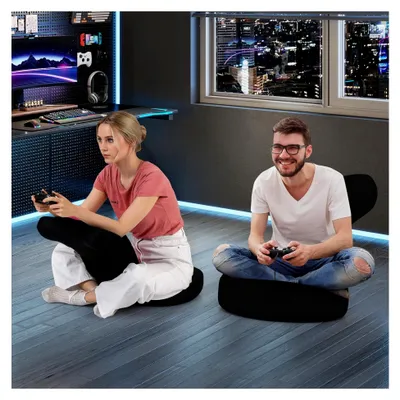 Produktbild von Bodenstuhl mit Liegefunktion, Bodensessel mit 5-fach verstellbarer Rückenlehne, Bodensofa für Fernsehen, Lesen, Spielen und Meditation, gepolstert (Rosa)