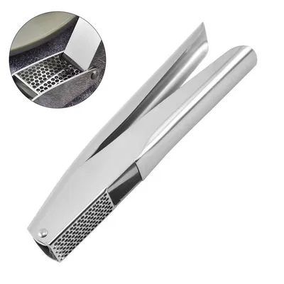 Produktbild von Edelstahl Knoblauchpresse 304 Verstärkt Ergonomisch 18,5 cm Hebelmechanik Für Knoblauch & Ingwer Küche