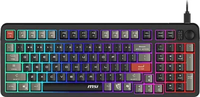 Image de MSI FORGE GK110, Câble, USB, Commutateur à membrane, QWERTY, RGB LED, Noir