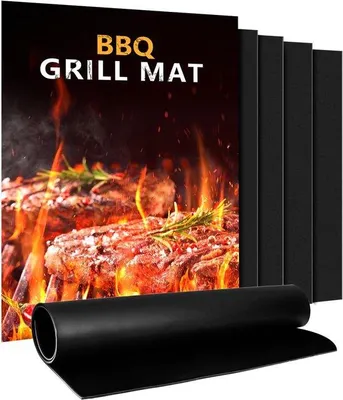 Produktbild von Famanu BBQ-Grillmatte 5-teilig - Teflon Grillplatte - Antihaftmat - 40 x 32 cm